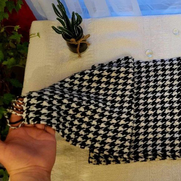 Vintage houndstooth patterned scarf / Foulard avec Motifs " Pied-de-poule " - Picture 6 of 15